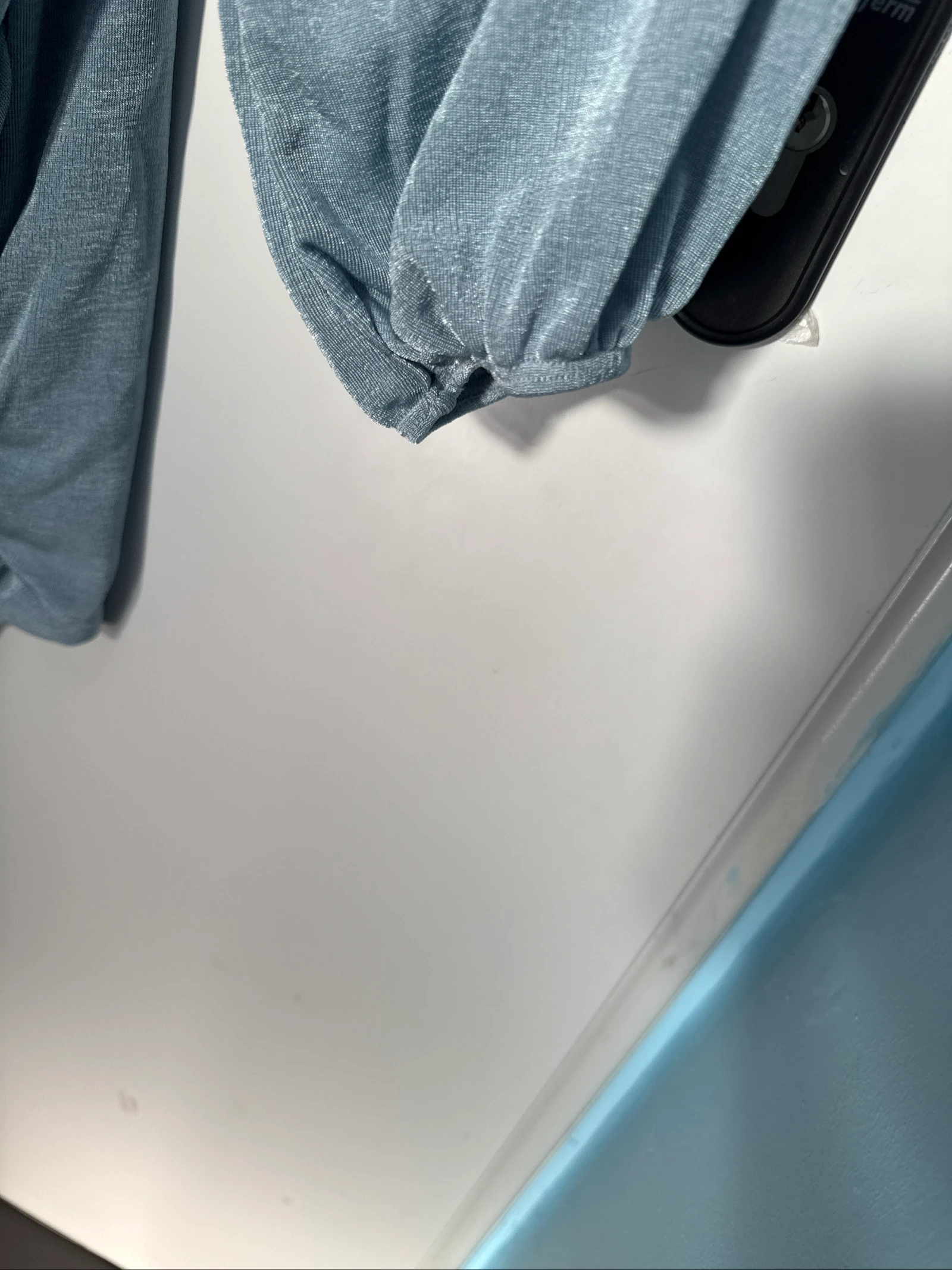 Vestido mini franzido Cider azul céu manga larga tamanho G novo com etiqueta – photo 4
